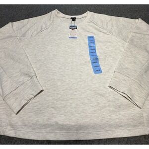 Express Shirt Womens Large Cream Beige Long Sleeve Pullover Top Soft Stretch New